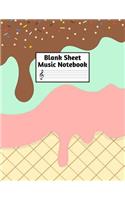 Blank Sheet Music Notebook: Easy Blank Staff Manuscript Book Large 8.5 X 11 Inches Musician Paper Wide 12 Staves Per Page for Piano, Flute, Violin, Guitar, Trumpet, Drums, Cell