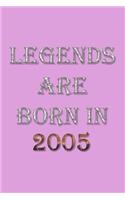 Legends Are Born In 2005 Notebook