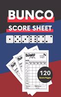 Bunco Score Sheets: V.5 Perfect 120 Bunco Score Cards for Bunco Dice game - Nice Obvious Text - Small size 6*9 inch