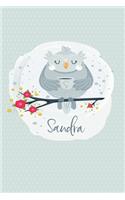 Sandra: Personalized Name Notebook 6x9 Blank Lined Journal College Rule(15 Whimsical Owl Diaries)