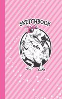 Sketchbook: Cool Blank Notebook for Sketching and Picture Space with Cute Lady T-rex Dinosaur, Unlined Paper Book for Drawing, Journaling and Doodling, Perfect 