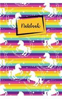 Notebook: Colorful Unicorn Pattern Dot Grid Journal for Taking Notes Journaling School or Work