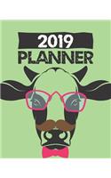 2019 Planner: Daily Weekly & Monthly Calendar Schedule Organizer to Do List (Cow)