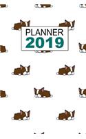 Planner 2019: Red Boston Terrier Pattern 12 Month Weekly Planner, Calendar, Organizer, Notes & Goals (Small Size Planner 6x9 inches 135 pages)