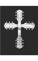 Christian Guitar Cross Guitar Tab Notebook: 200 Blank Guitar Tab Music Sheets
