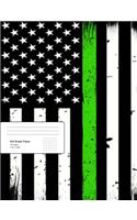 Thin Green Line Composition Notebook: Thin Green Line Composition Notebook, Customs Officer Notebook, Border Patrol Journal, Customs & Border Patrol Composition Book, 7.44 X 9.69 5 X 5 G