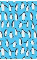 Journal Notebook Penguins in Snow Winter Pattern - Blue: 162 Lined and Numbered Pages With Index Blank Journal For Journaling, Writing, Planning and Doodling.(88 Journal Notebook Lined 2)