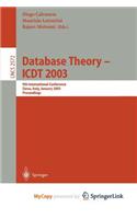 Database Theory - Icdt 2003