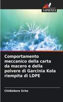 Comportamento meccanico della carta da macero e della polvere di Garcinia Kola riempita di LDPE