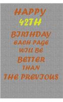 Happy 42th Birthday: Each page will be better than the previous one !!!