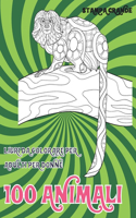 Libri da colorare per adulti per donne - Stampa grande - 100 Animali