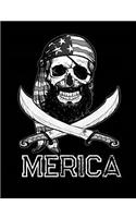 Merica: Patriotic Pirate American Flag Composition