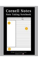 Cornell Notes Note Taking Notebook: Solid Silver -Note Taking With Cornell Notes System, Notebook For Home, Office & School [Classic]