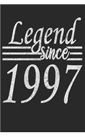 Legend Since 1997: Blank Lined Journal, Happy Birthday Sketchbook, Notebook, Diary Perfect Gift For 22 Year Old Boys And Girls