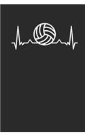 Volleyball Heartbeat: Volleyball Notebook, Graph Paper (6" x 9" - 120 pages) Sports Themed Notebook for Daily Journal, Diary, and Gift