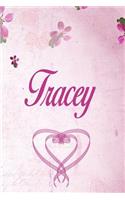 Tracy: Personalised Name Notebook/Journal Gift For Women & Girls 100 Pages (Pink Floral Design) for School, Writing Poetry, Diary to Write in, Gratitude Wr