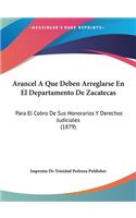 Arancel a Que Deben Arreglarse En El Departamento de Zacatecas