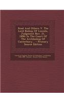 Read and Others V. the Lord Bishop of Lincoln, Judgment Nov. 21, 1890