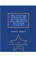 Diary of the Siege of Detroit in the War with Pontiac