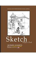 Sketch Paper Pad -Brown, Country Cover: 8.5" X 11" (21.59 X 27.94 CM)(Sketchbooks & Sketch Pads), 100 Pages, 50 Sheets, Soft Durable Matte Cover