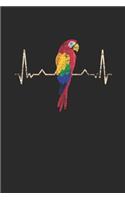 Parrot Heartbeat: Parrots Notebook, Graph Paper (6" x 9" - 120 pages) Animal Themed Notebook for Daily Journal, Diary, and Gift