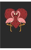 Flamingo Heart: Flamingos Notebook, Dotted Bullet (6" x 9" - 120 pages) Animal Themed Notebook for Daily Journal, Diary, and Gift