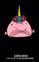 Blobfish Unicorn 8.5x11 (21.59 cm x 27.94 cm) College Ruled Notebook