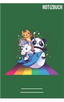 Notizbuch Gepunktet Einhorn Regenboge Wal Panda Katze: A5 Notebook - 111 Seiten - Extra Kalender 2020 - Einzigartig - Dotgrid - Dotted - Punktraster - Geschenk - Geschenkidee