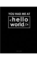You Had Me at Hello World: Menu Planner