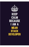 Keep Calm Because I Am A Mean Stack Developer: Motivational and inspirational career blank lined gift notebook with matte finish