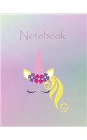 Notebook: Eyelash Unicorn Design Cover - Blank Journal / Sketch / Drawing Book - 8.5 X 11 Paper - Unlined Notebook / Journal - 100 Pages