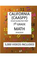 7th Grade CALIFORNIA CAASPP, MATH, Test Prep: 2019: 7th Grade California Assessment of Student Performance and Progress MATH Test prep/study guide