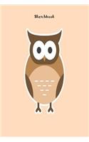 Sketchbook: Owl College Ruled Drawing Notebook Gift For Kids