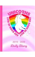 2019 - 2020 Daily Diary: Born in May Unicorn Rainbow Pink & White Cover January 19 - December 19 Writing Notebook Daily Journal Write about Your Life Secrets
