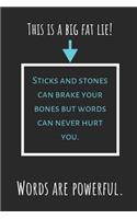 This Is a Big Fat Lie! Sticks and Stones Can Break Your Bones But Words Will Never Hurt You