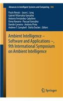 Ambient Intelligence - Software and Applications -, 9th International Symposium on Ambient Intelligence