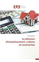 La Décision d'Investissement