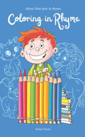 Coloring in Rhyme: Kids 4-8 years old about pets on the farm in a verse coloring book