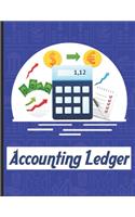 accounting ledgers for bookkeeping: Accounting General Ledge, sustained and long lasting tracking and record keeping Size:8.5"x11" in 100