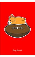 Corgi Journal: Lined Journal - Sleeping Corgi Football Cute Sport Player Gift - Red Ruled Diary, Prayer, Gratitude, Writing, Travel, Notebook For Men Women - 6x9 1