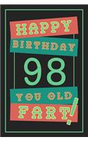 98th Birthday Gift: Lined Journal / Notebook - Funny 98 yr Old Gag Gift, Fun And Practical Alternative to a Birthday Card - 98th Birthday Gifts For Men - Retro Theme - 