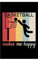 Basketball Makes Me Happy: Unique Basketball Notebook 6"x9" Journal Dunking Checkered