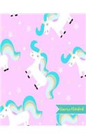 Unicorn Notebook: Cute Kawaii Journal and Diary Large 8.5 x 11 Matte Cover with Blank Lined Ruled White Paper Interior - Perfect for School, Gifts for Kids (Girls and