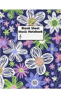 Blank Sheet Music Notebook: Easy Blank Staff Manuscript Book Large 8.5 X 11 Inches Musician Paper Wide 12 Staves Per Page for Piano, Flute, Violin, Guitar, Trumpet, Drums, Cell