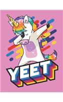 Yeet: Pink Dabbing Unicorn Notebook