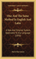 One And The Same Method In English And Latin