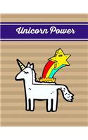 Unicorn Power: Tan Unicorn Notebook, Journal, Diary (Composition Book Journal) (Large, 8.5x11 In.)