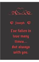 I love you Joseph notebook/journal valentine gift