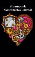Steampunk Sketchbook & Journal: An Awesome Steampunk Heart Sketchbook & Journal to Write and Draw In! Great for Valentine's Day!