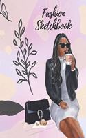 Fashion Sketchbook: The Book for Sketching Your Artistic Fashion Design Ideas. Including 2 Women Line Shapes (Silhouettes) to Help You Sketch. Draw Your Inspiration and